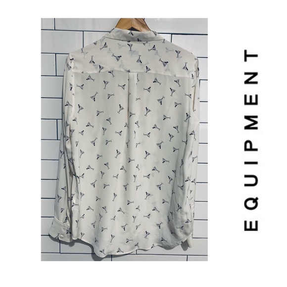 Equipment  Martini print 100% silk Blouse L - Picture 7 of 7